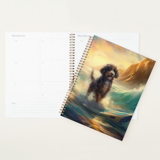 Bernedoodle Strand Surfen Schilderij Planner (Display)