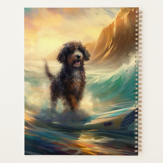 Bernedoodle Strand Surfen Schilderij Planner (Achterkant)