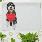 Bernedoodle Valentijn Kitchen Towel Theedoek (Gevouwen)
