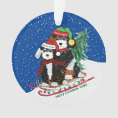 Bernedoodles personnalisés Motoneige de Noël décor (devant)