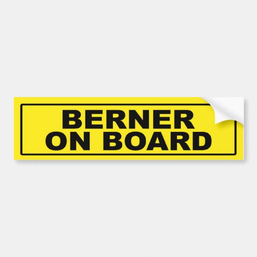 Berner aan boord bumpersticker (Voorkant)