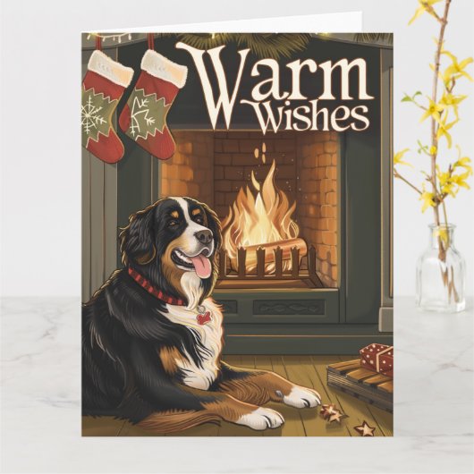 Berner Berg in de sneeuw Kerstmis Kaart (Gele Bloem)