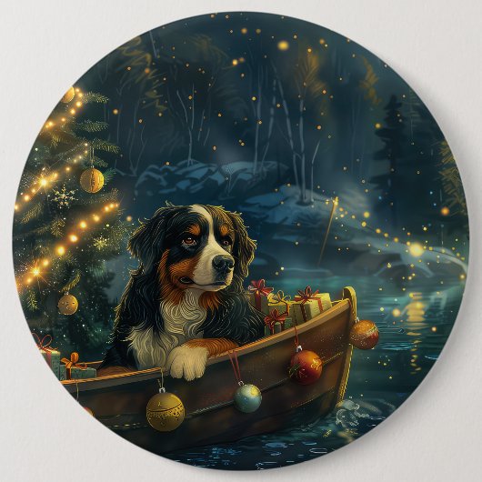 Berner Berg Kerst Feestelijke reis Ronde Button 6,0 Cm (Voorkant)