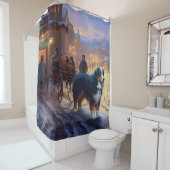 Berner Berg Kerstfeest Seizoen Douchegordijn (In situ)