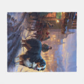 Berner Berg Kerstfeest Seizoen Fleece Deken (Voorkant (Horizontaal))