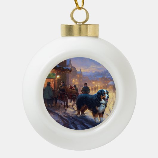 Berner Berg Kerstfeest Seizoen Keramische Bal Ornament (Voorkant)