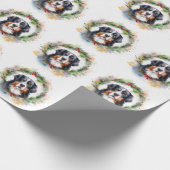 Berner Berg Kerstkrans Feestelijke Pup Cadeaupapier (Hoek)