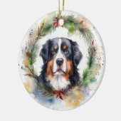 Berner Berg Kerstkrans Feestelijke Pup Keramisch Ornament (Links)