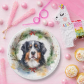 Berner Berg Kerstkrans Feestelijke Pup Papieren Bordje (Feest)