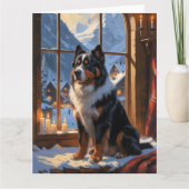 Berner Berg met kerstverlichting Vakantie Kaart (Voorkant)