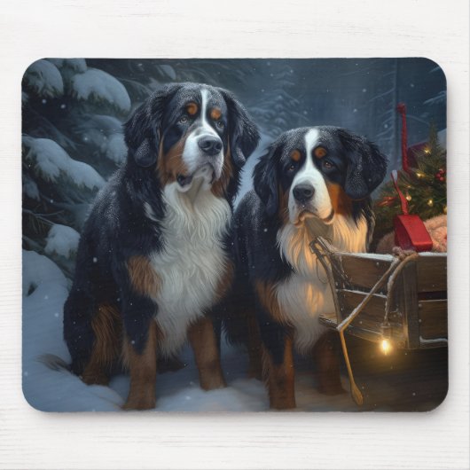 Berner Berg Sneeuwslee Kerstdecoratie Muismat (Voorkant)