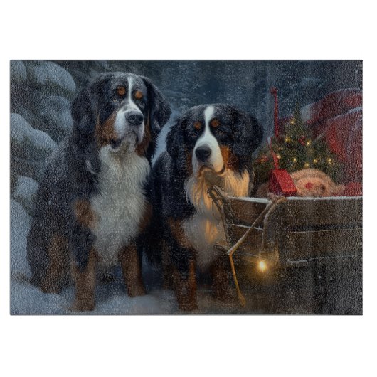 Berner Berg Sneeuwslee Kerstdecoratie Snijplank (Voorkant)