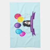 Berner Berghond Gelukkige Verjaardag Theedoek (Verticaal)