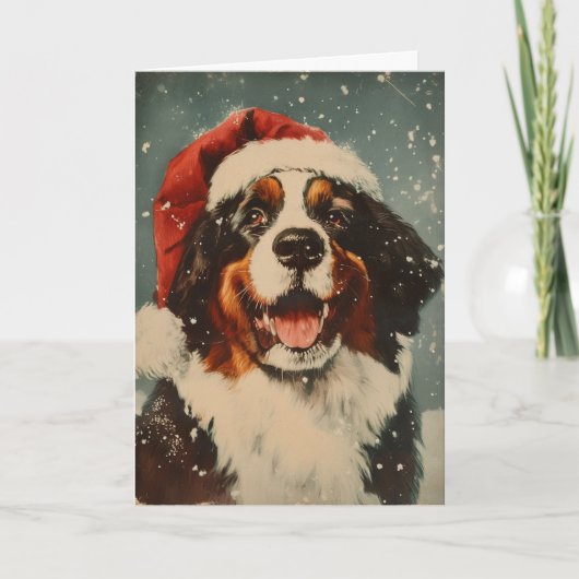 Berner Berghond gepersonaliseerd Kerstmis Feestdagen Kaart (Voorkant)