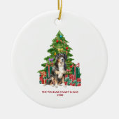 Berner Berghond Gepersonaliseerde Kerstmis Keramisch Ornament (Voorkant)