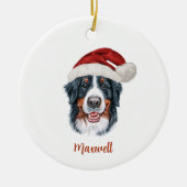 Berner Berghond Gepersonaliseerde Kerstmis Keramisch Ornament (Voorkant)