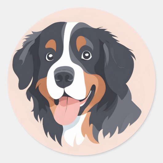 Berner Berghond Gezicht Sticker (Voorkant)