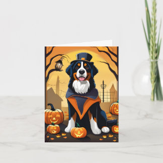 Berner Berghond Halloween Kaart