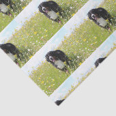 berner berghond in het veld tissuepapier (Detail)