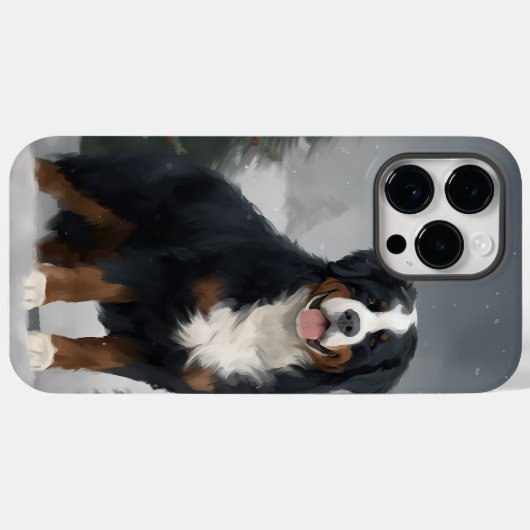 Berner Berghond in Sneeuw Kerstmis Case-Mate iPhone Case (Achterkant (horizontaal))