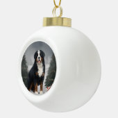 Berner Berghond in Sneeuw Kerstmis Keramische Bal Ornament (Rechts)