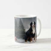Berner Berghond in Sneeuw Kerstmis Koffiemok (Voorkant rechts)