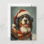 Berner berghond Kerstmis Briefkaart (Voorkant / Achterkant)