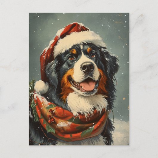 Berner berghond Kerstmis Briefkaart (Voorkant)