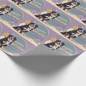 Berner Berghond Kleurrijk Cadeaupapier (Hoek)