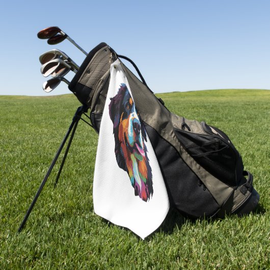 Berner Berghond Kleurrijk Golfhanddoek (Groen)