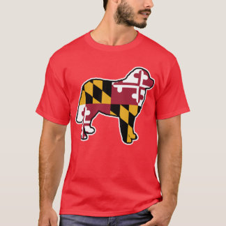 Berner Berghond Silhouet met Maryland Vlag T-shirt