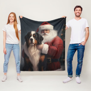Berner Berghond Sinterklaas Feestelijke Kerstmis Fleece Deken