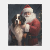 Berner Berghond Sinterklaas Feestelijke Kerstmis Fleece Deken (Voorkant)
