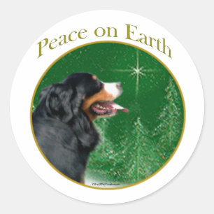 Berner Berghond vrede Ronde Sticker