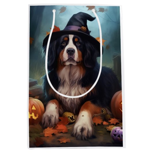 Berner bergpompoenen Halloween eng Medium Cadeauzakje (Voorkant)