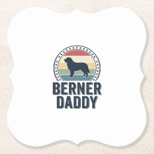 Berner Daddy Vintage Dog Dad Vector Shirt Design_1 Kartonnen Onderzetters