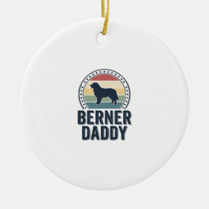 Berner Daddy Vintage Dog Dad Vector Shirt Design_1 Keramisch Ornament
