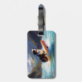 Berner Mountain Beach Surfen Schilderij Bagagelabel (Achterkant verticaal)