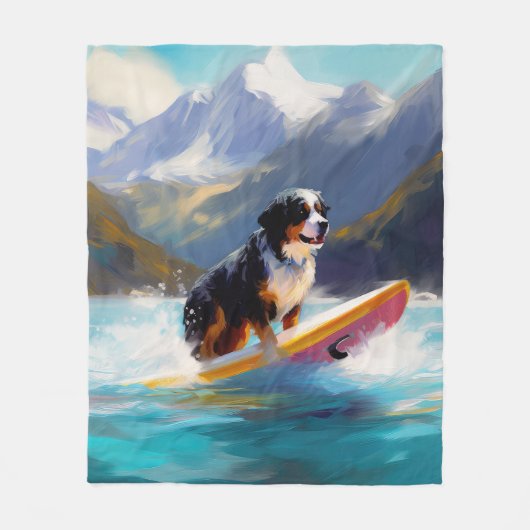 Berner Mountain Beach Surfen Schilderij Fleece Deken (Voorkant)