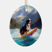 Berner Mountain Beach Surfen Schilderij Keramisch Ornament (Rechts)
