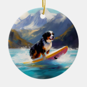 Berner Mountain Beach Surfen Schilderij Keramisch Ornament