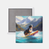 Berner Mountain Beach Surfen Schilderij Magneet (Voorkant / Achterkant)
