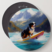 Berner Mountain Beach Surfen Schilderij Ronde Button 6,0 Cm (Voorkant /achterkant)