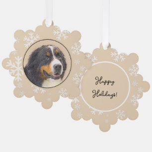 Berner Mountain Dog 2 schilderij - Originele honde Ornament Kaart