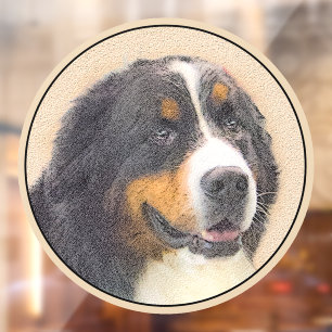 Berner Mountain Dog 2 schilderij - Originele honde Raamsticker