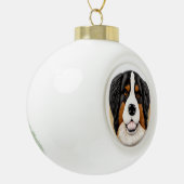 Berner Mountain Dog 3D geïnspireerd Keramische Bal Ornament (Links)