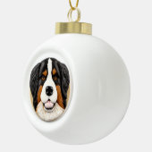 Berner Mountain Dog 3D geïnspireerd Keramische Bal Ornament (Rechts)