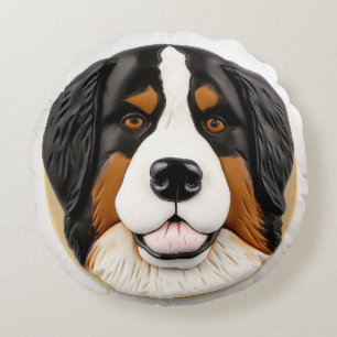 Berner Mountain Dog 3D geïnspireerd Rond Kussen