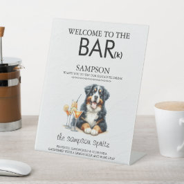 Berner Mountain Dog Bar Reclamebord Met Voetstuk