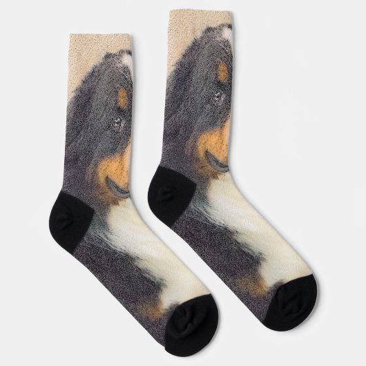 Berner Mountain Dog Painting - Schattigee originel Sokken (Rechts)